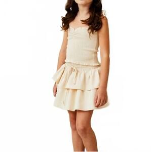 NEW THEME willow satin skirt in champagne